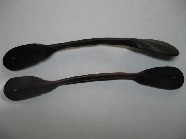 Replacement BLACK Leather Ears. One Pair in bag.